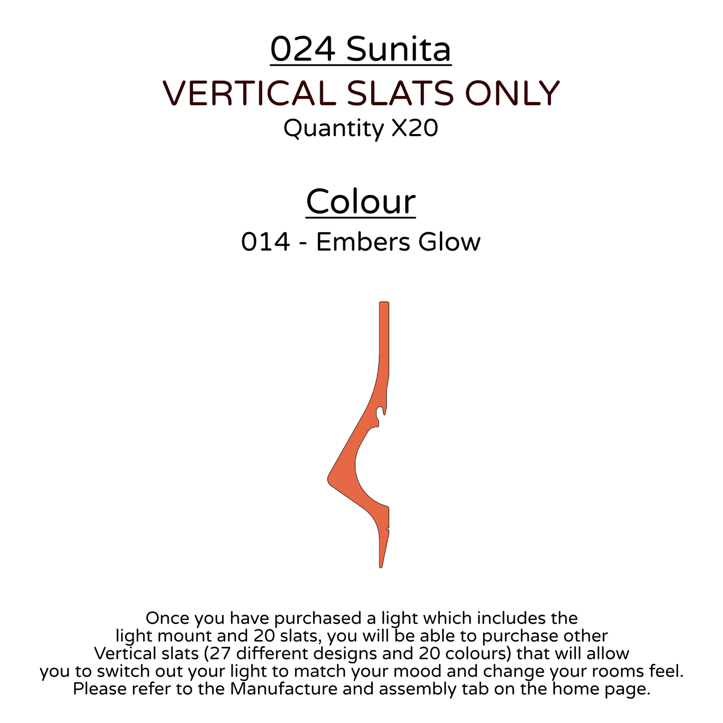 Ceiling Light - Vertical Slats - 024 Sunita