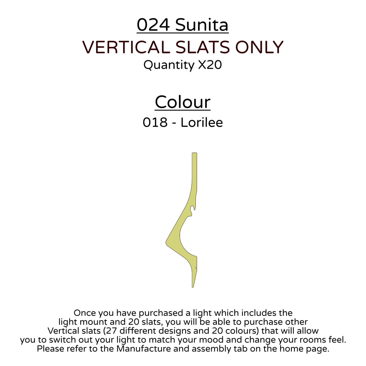 Ceiling Light - Vertical Slats - 024 Sunita