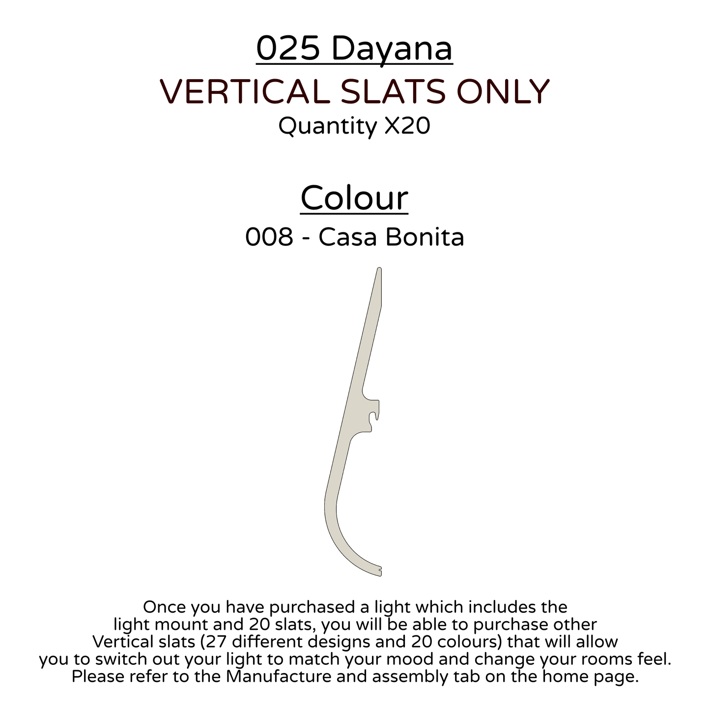 Ceiling Light - Vertical Slats - 025 Dayana