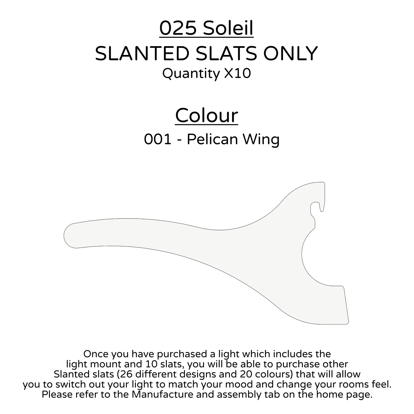 Ceiling Light - Slanted Slats - 025 Soleil