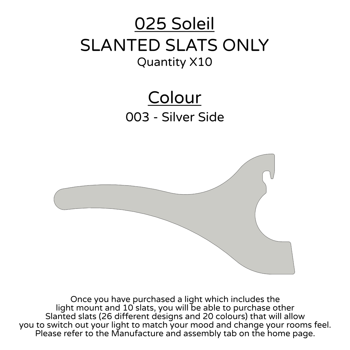 Ceiling Light - Slanted Slats - 025 Soleil