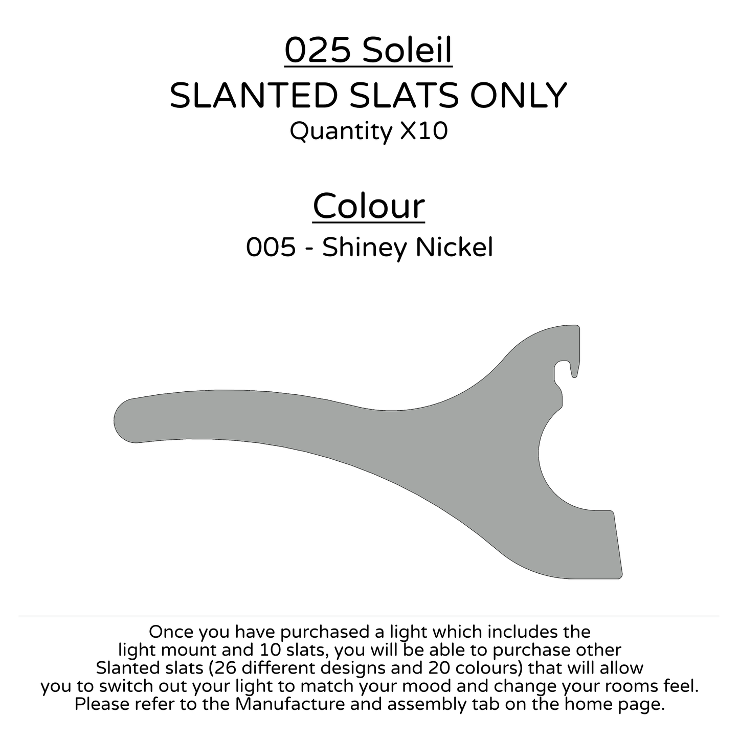 Ceiling Light - Slanted Slats - 025 Soleil