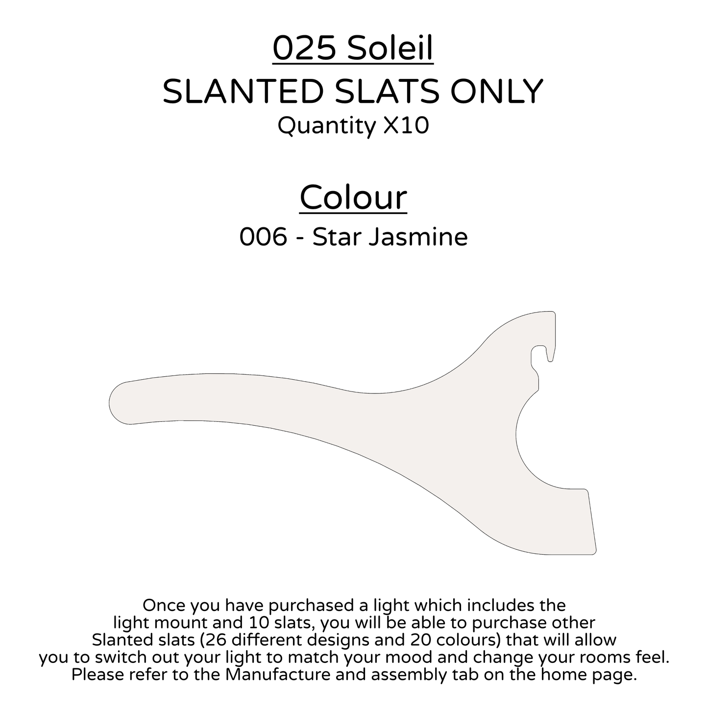 Ceiling Light - Slanted Slats - 025 Soleil