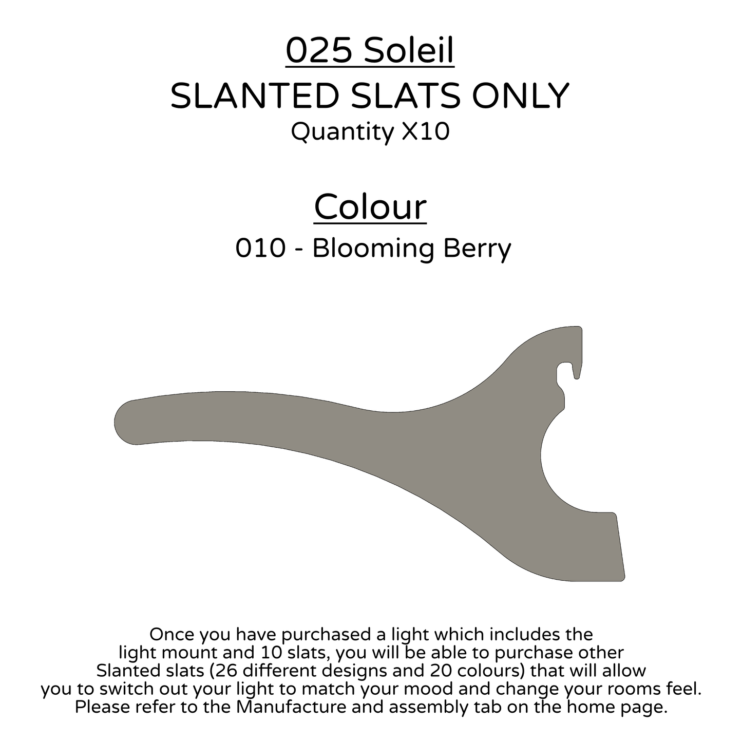 Ceiling Light - Slanted Slats - 025 Soleil