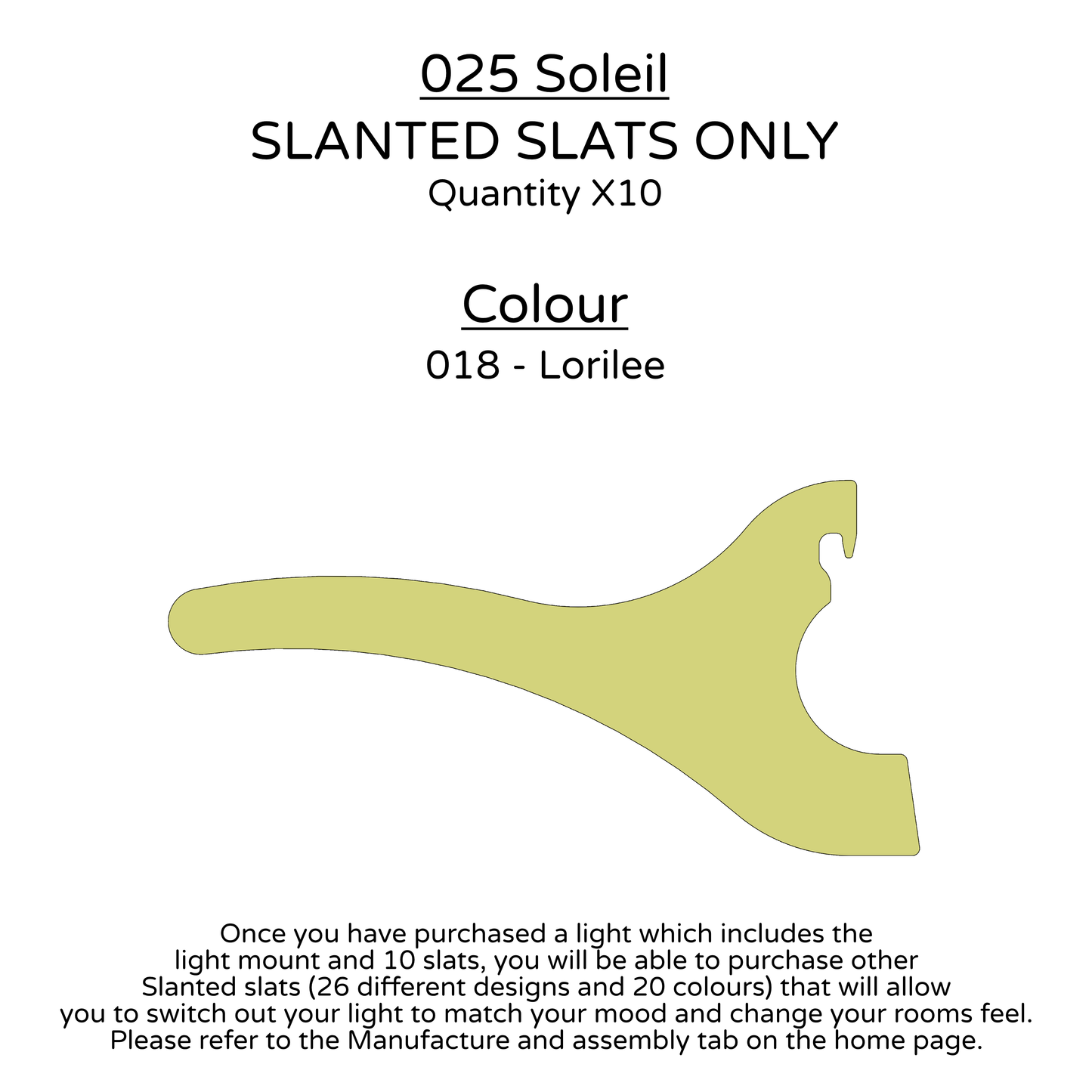 Ceiling Light - Slanted Slats - 025 Soleil