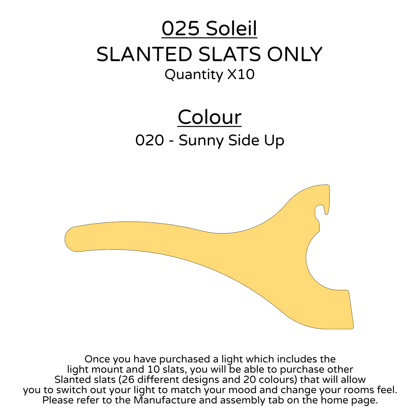 Ceiling Light - Slanted Slats - 025 Soleil