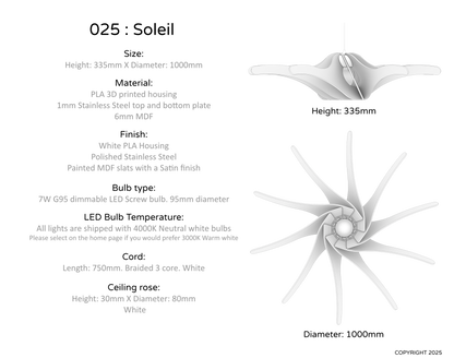 Ceiling Light - Slanted Slats - 025 Soleil