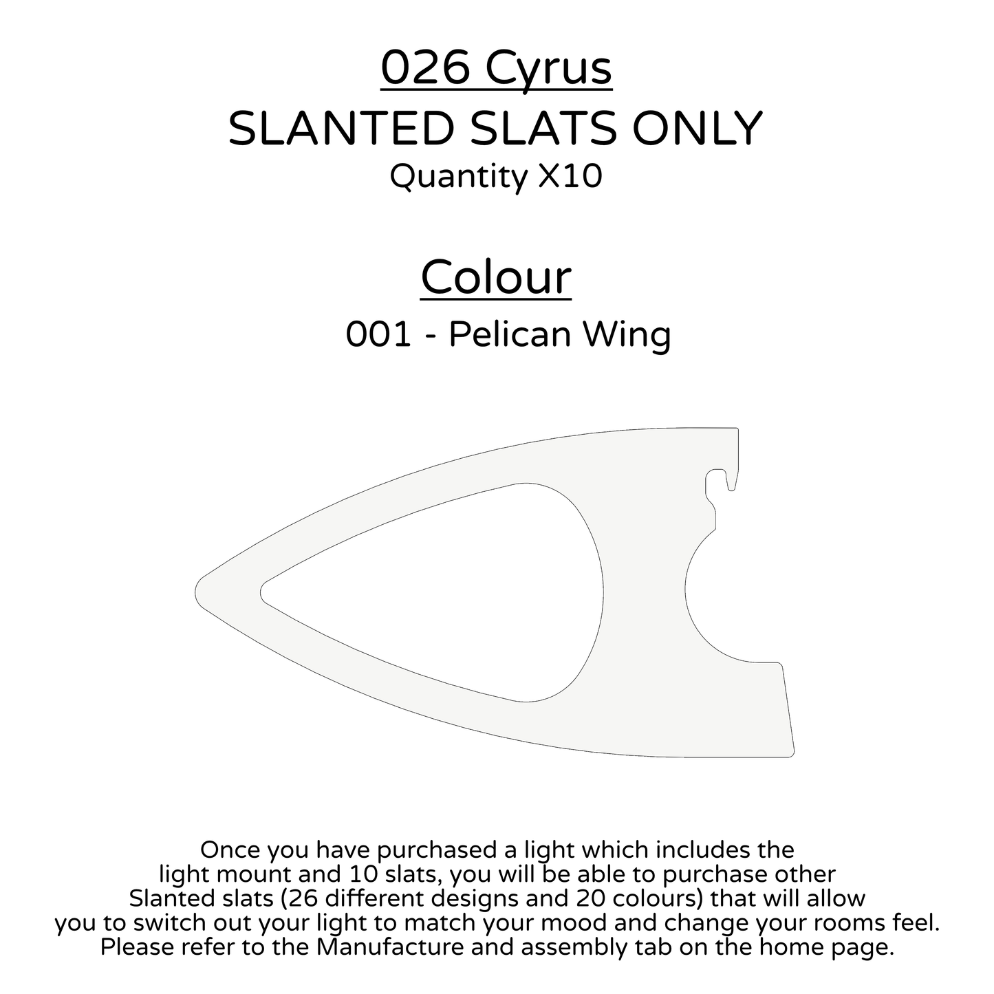 Ceiling Light - Slanted Slats - 026 Cyrus