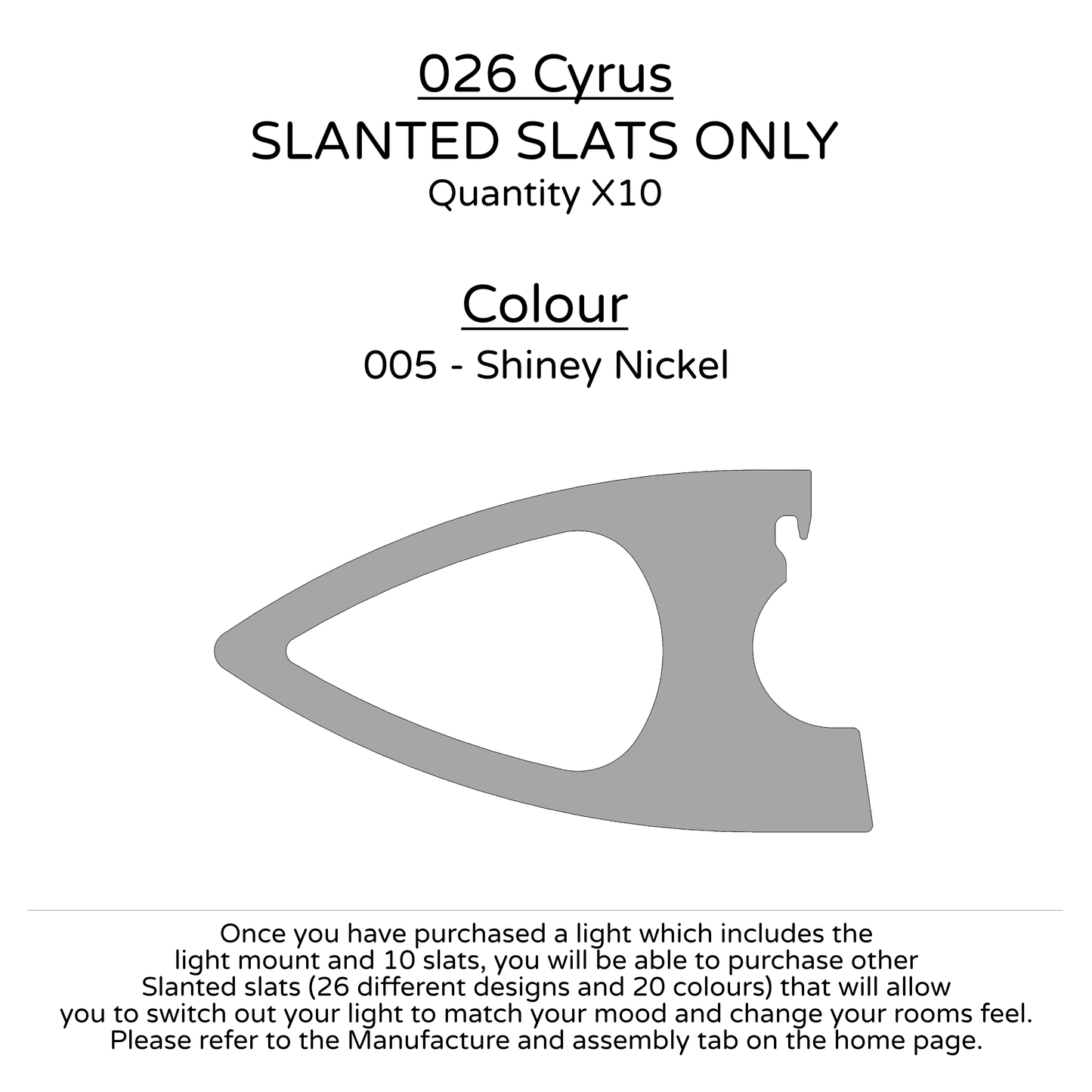 Ceiling Light - Slanted Slats - 026 Cyrus