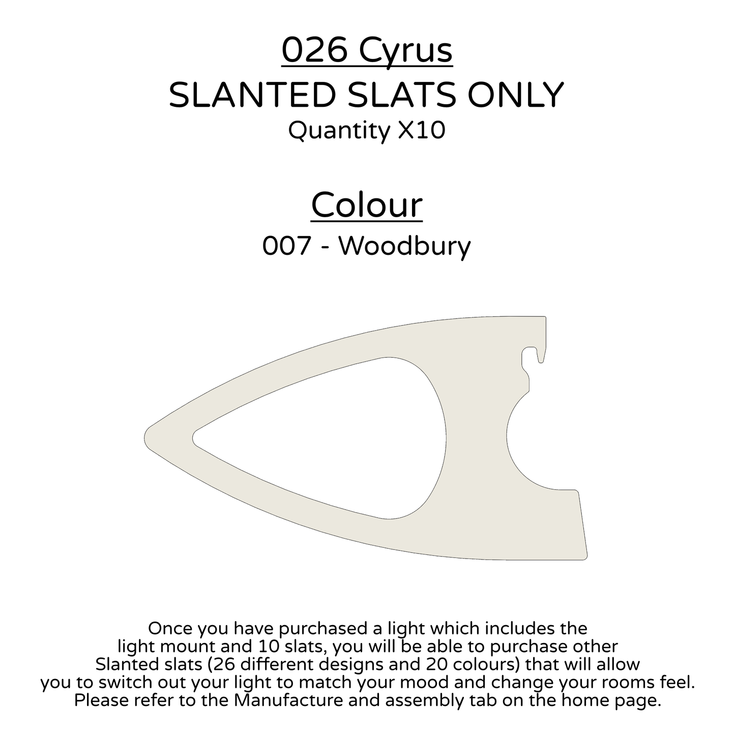 Ceiling Light - Slanted Slats - 026 Cyrus