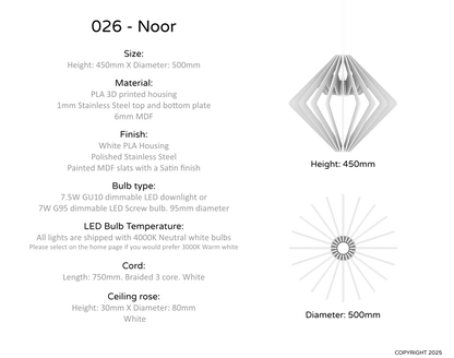 Ceiling Light - Vertical Slats - 026 Noor