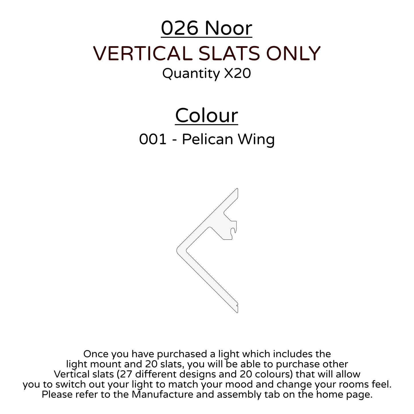 Ceiling Light - Vertical Slats - 026 Noor