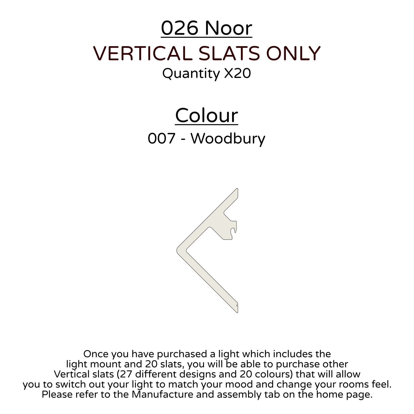 Ceiling Light - Vertical Slats - 026 Noor