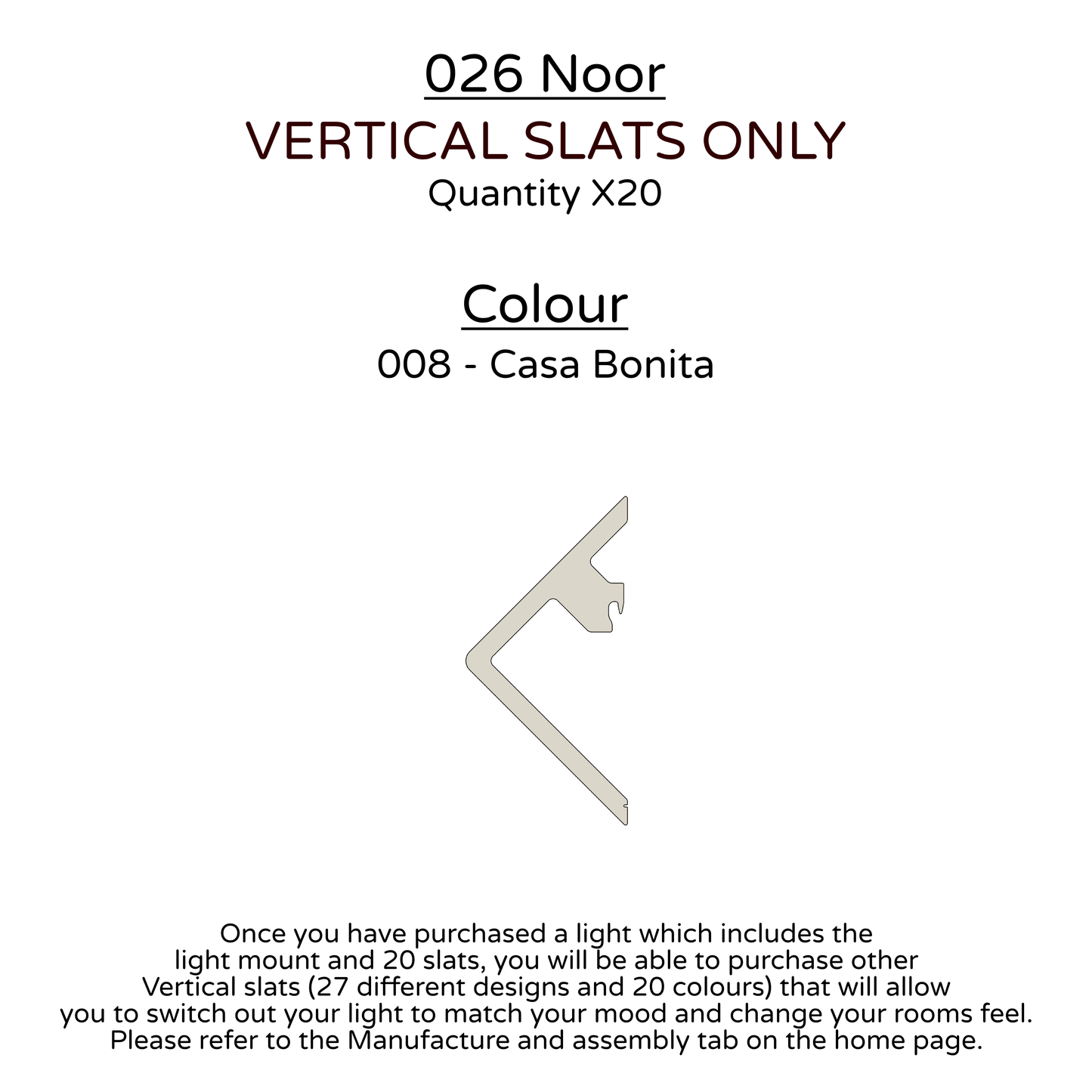 Ceiling Light - Vertical Slats - 026 Noor