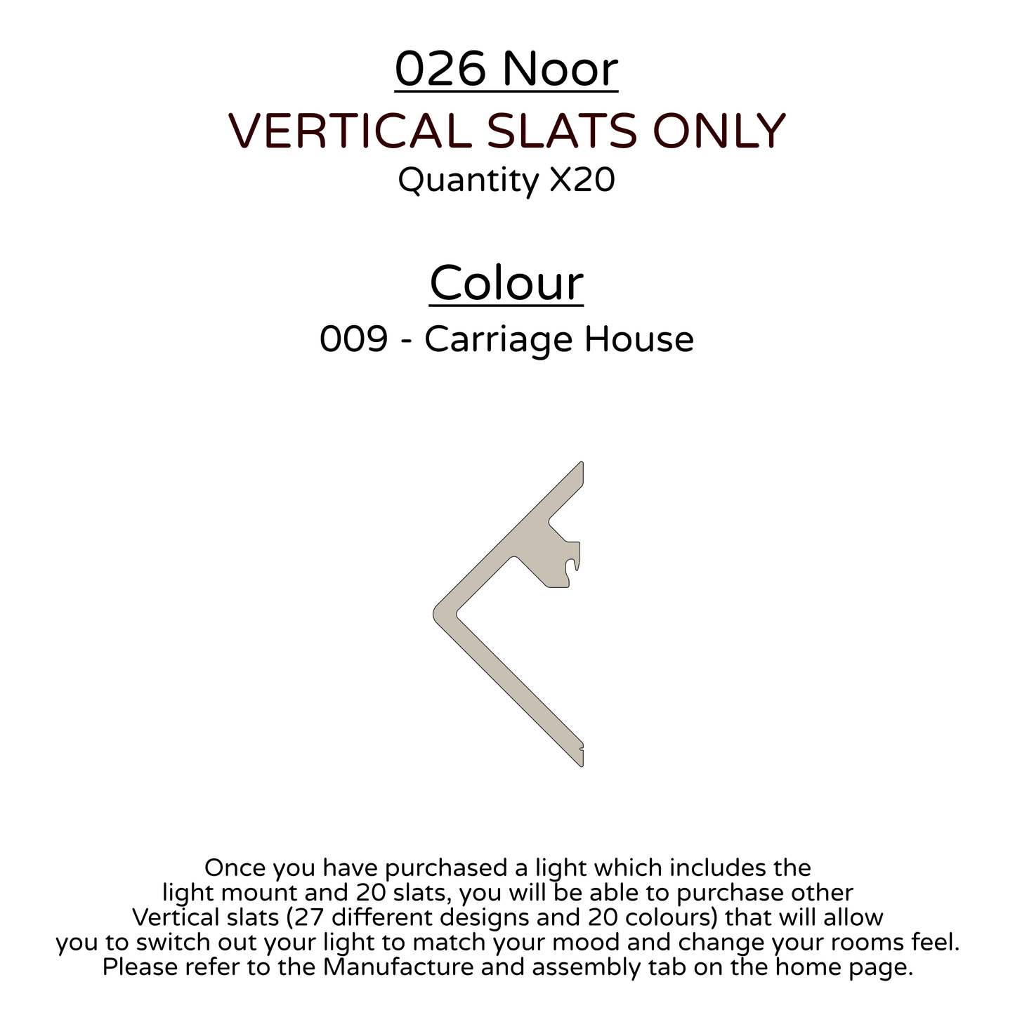 Ceiling Light - Vertical Slats - 026 Noor