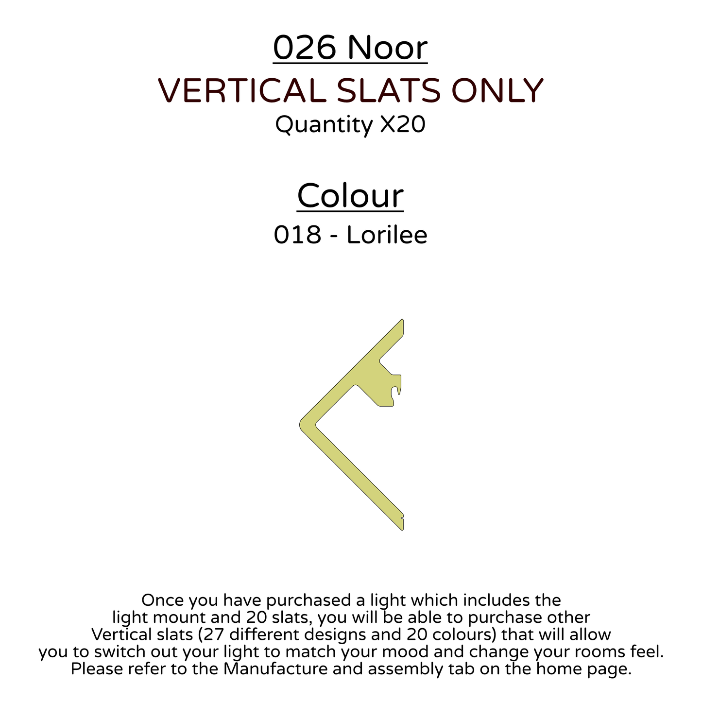 Ceiling Light - Vertical Slats - 026 Noor