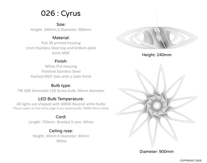 Ceiling Light - Slanted Slats - 026 Cyrus