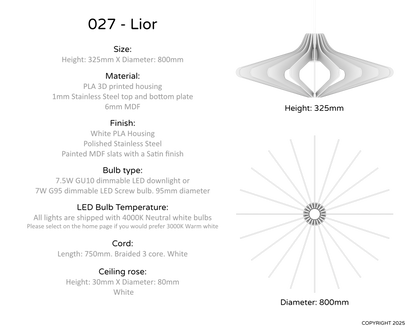 Ceiling Light - Vertical Slats - 027 Lior