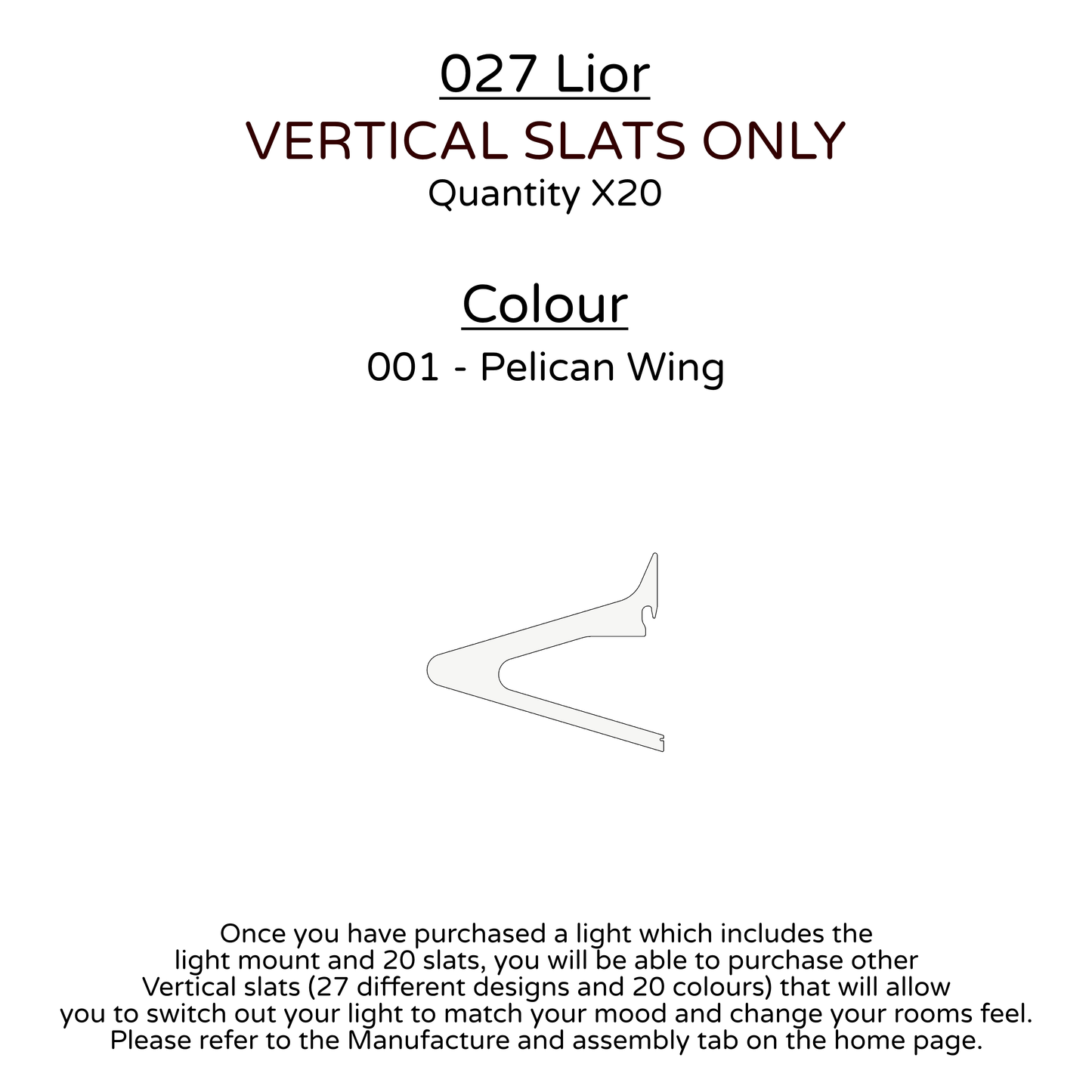 Ceiling Light - Vertical Slats - 027 Lior