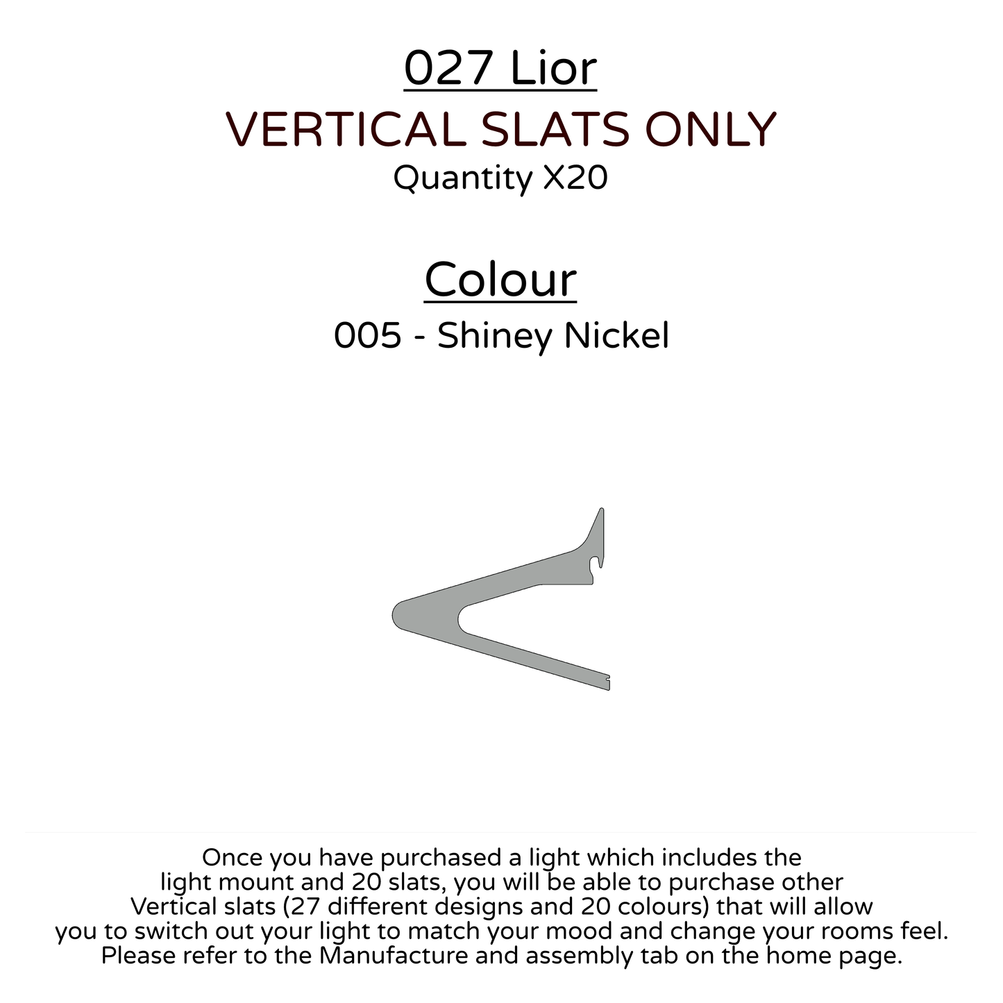 Ceiling Light - Vertical Slats - 027 Lior