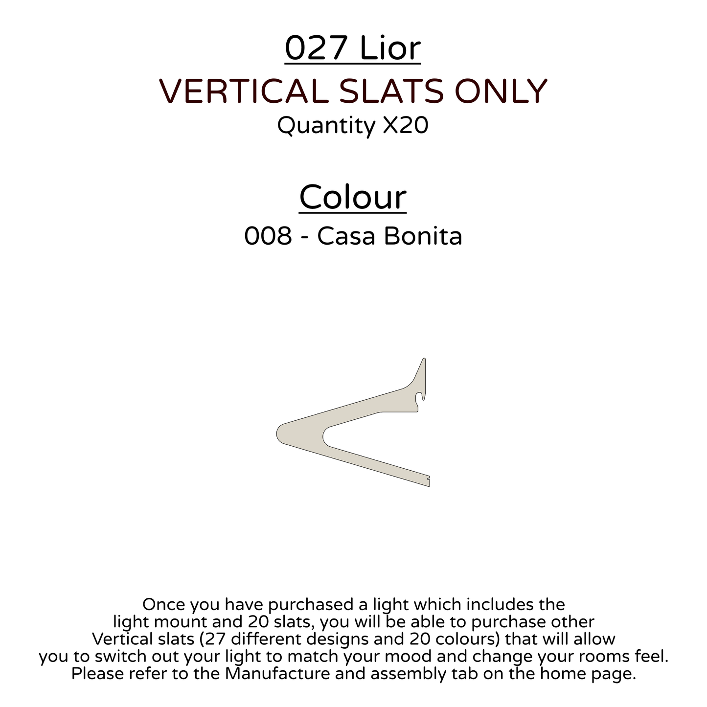 Ceiling Light - Vertical Slats - 027 Lior