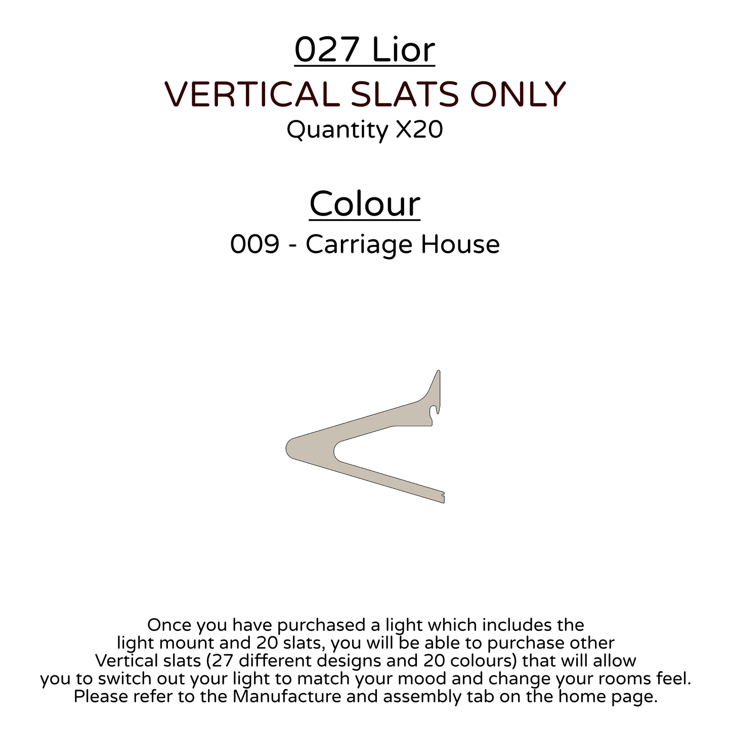 Ceiling Light - Vertical Slats - 027 Lior