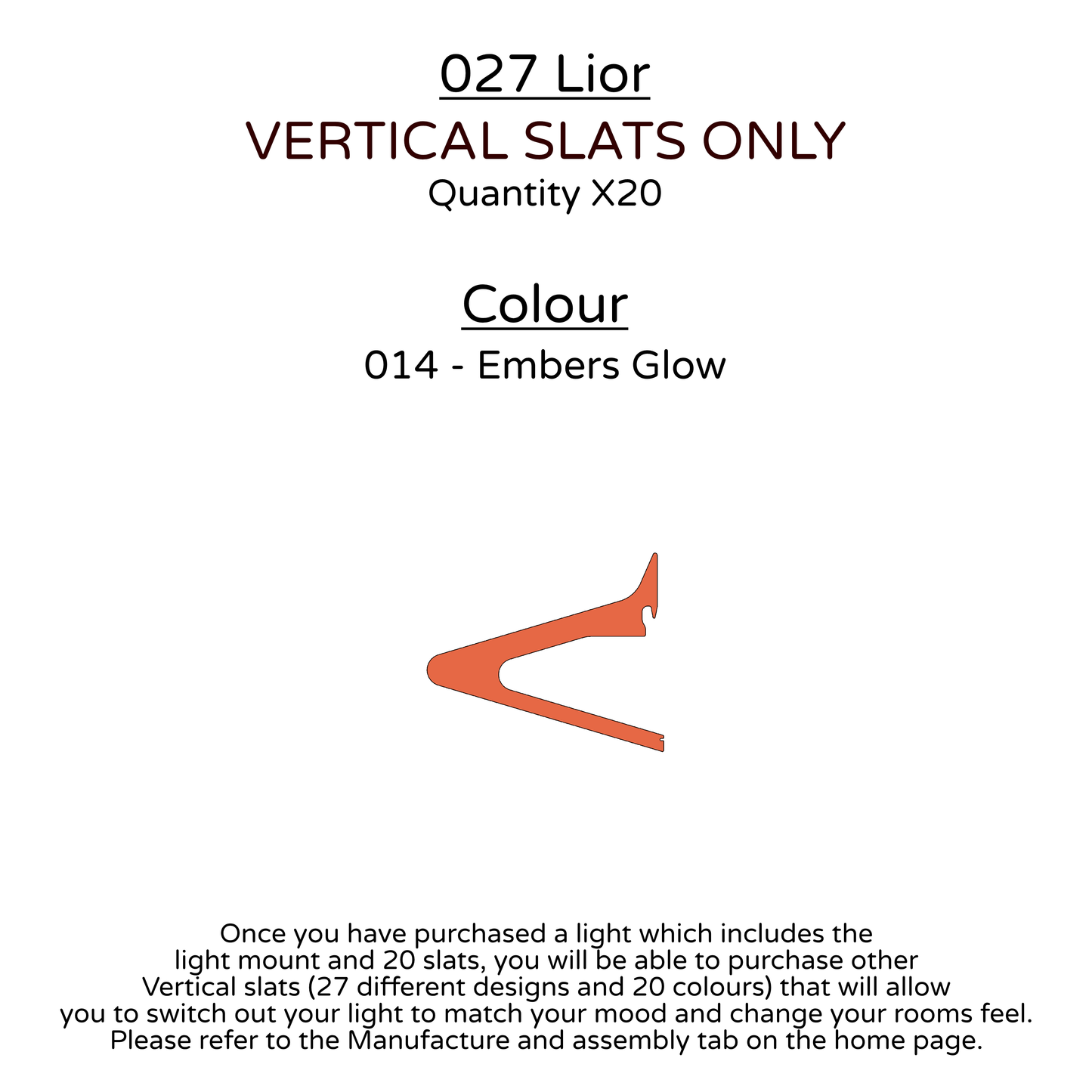 Ceiling Light - Vertical Slats - 027 Lior