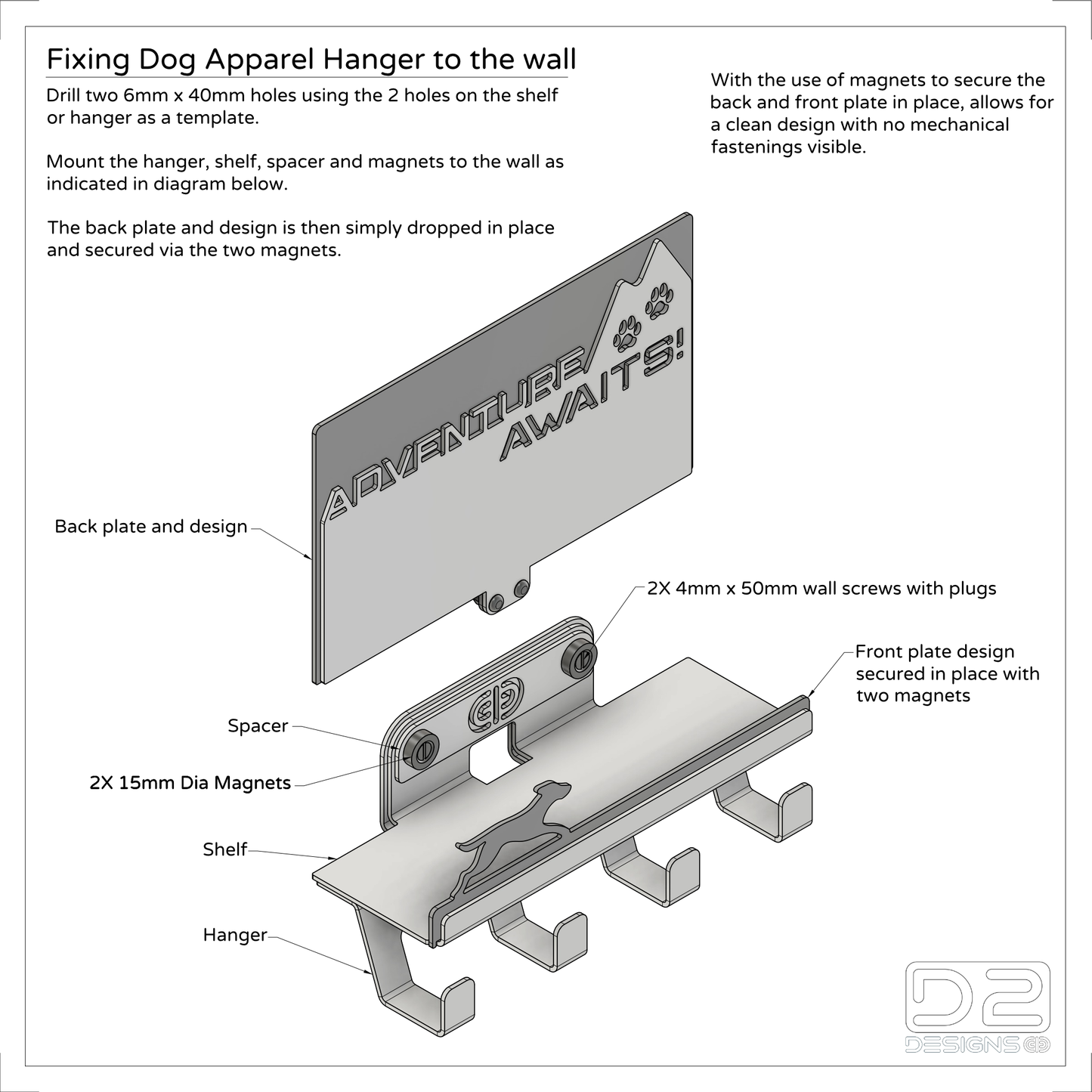 Dog Apparel Hanger - 06 - Adventure awaits!