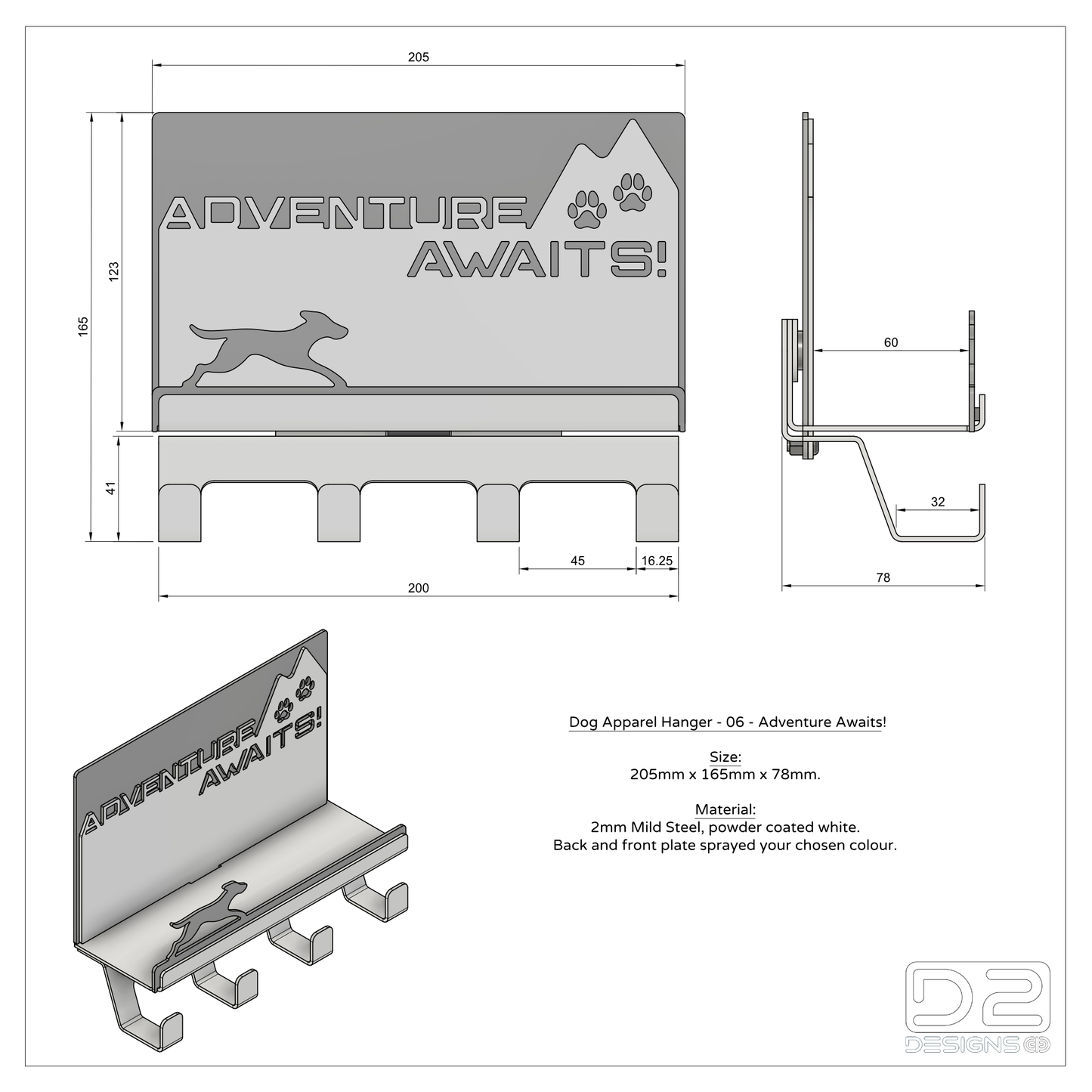 Dog Apparel Hanger - 06 - Adventure awaits!
