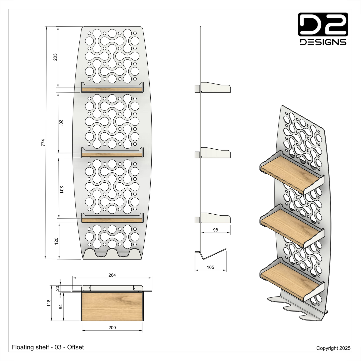 Floating shelf - 03 - Offset