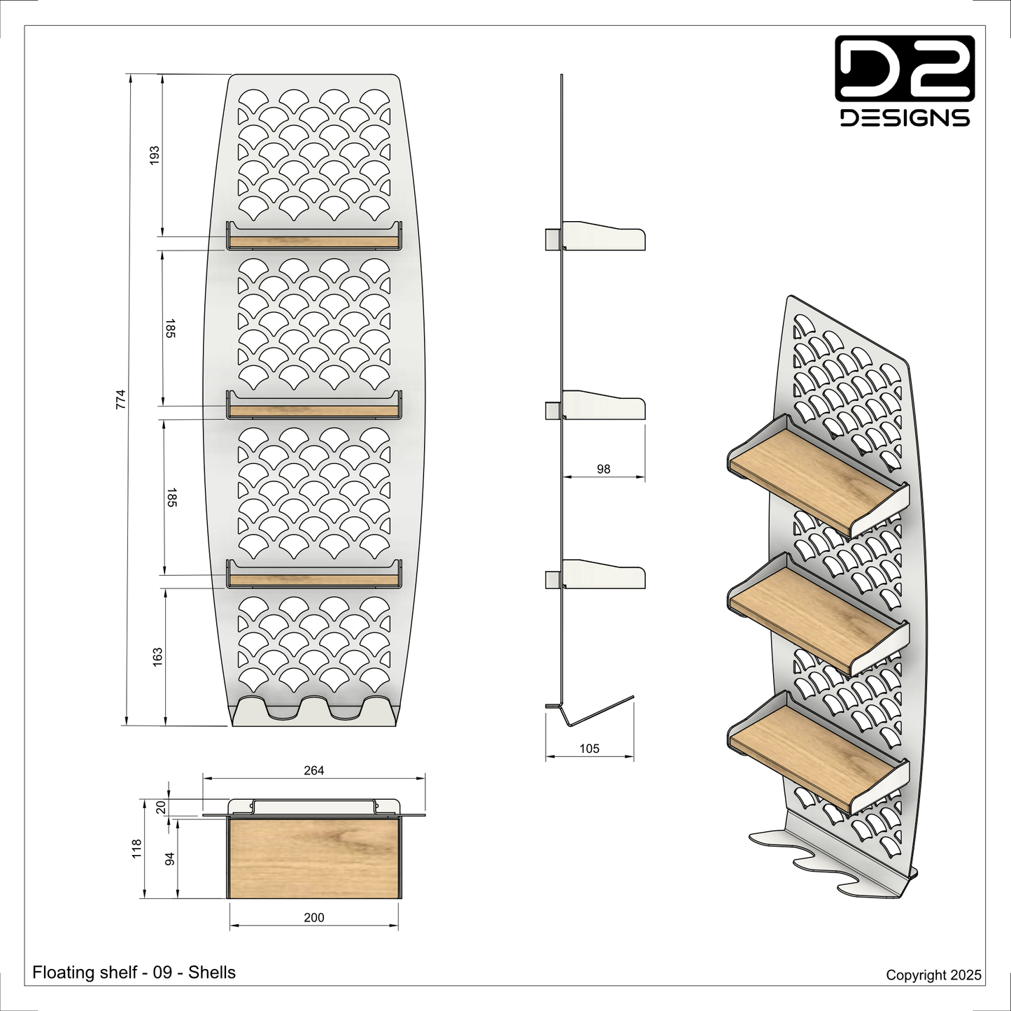 Floating shelf - 09 - Shells