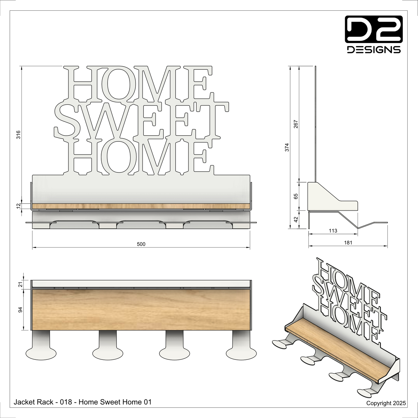 Jacket Rack - 018 - Home Sweet Home 01