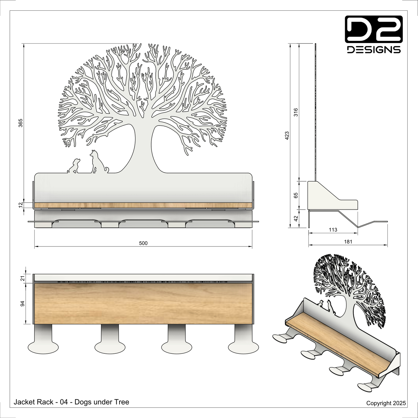 Jacket Rack - 04 - Dogs under Tree