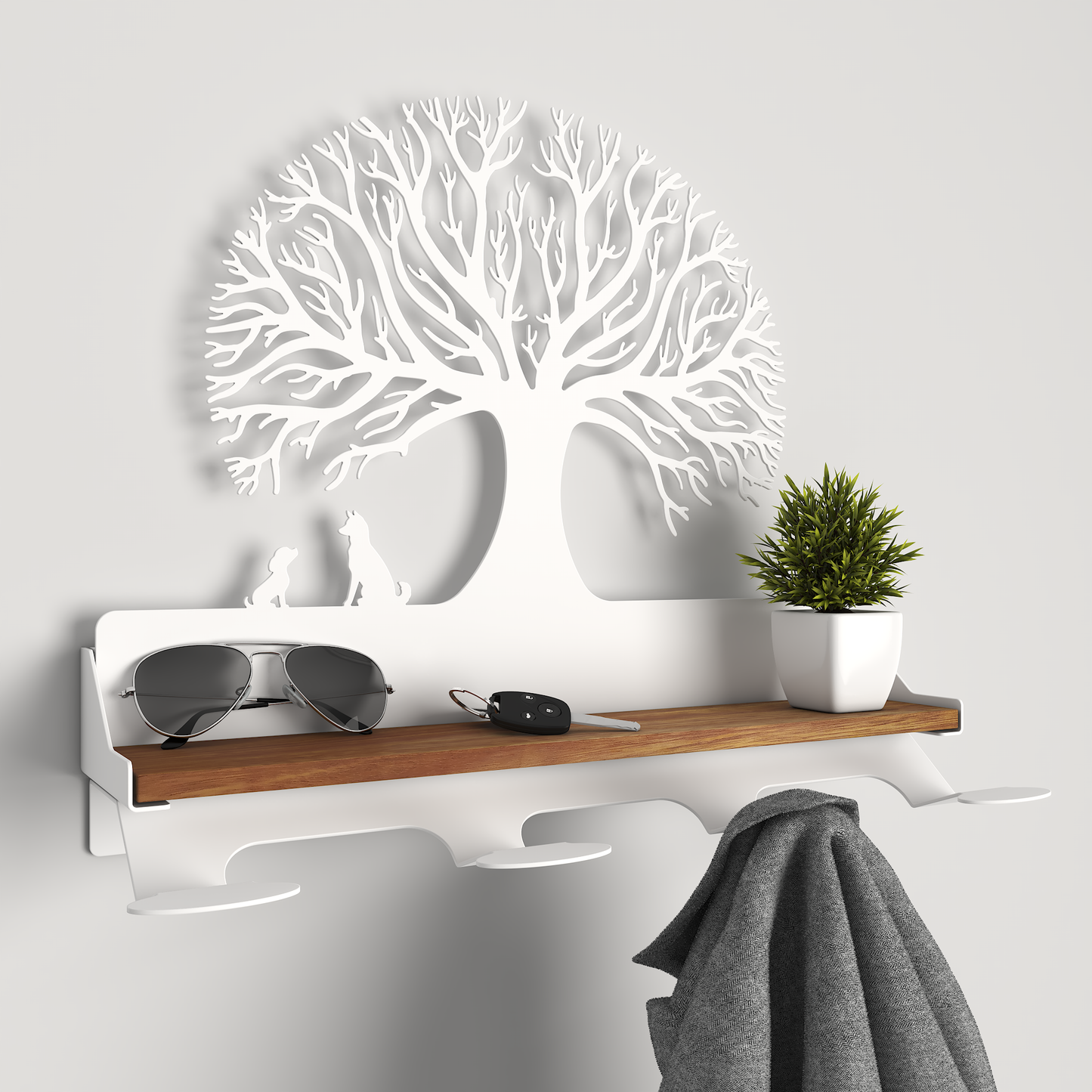 Jacket Rack - 04 - Dogs under Tree