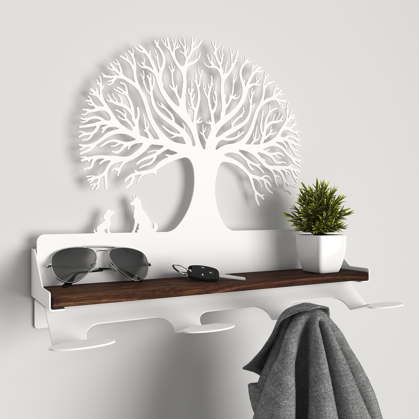 Jacket Rack - 04 - Dogs under Tree