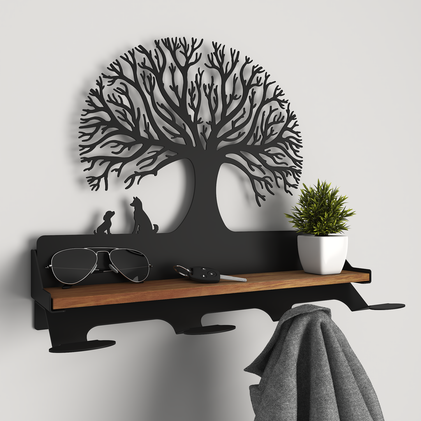 Jacket Rack - 04 - Dogs under Tree