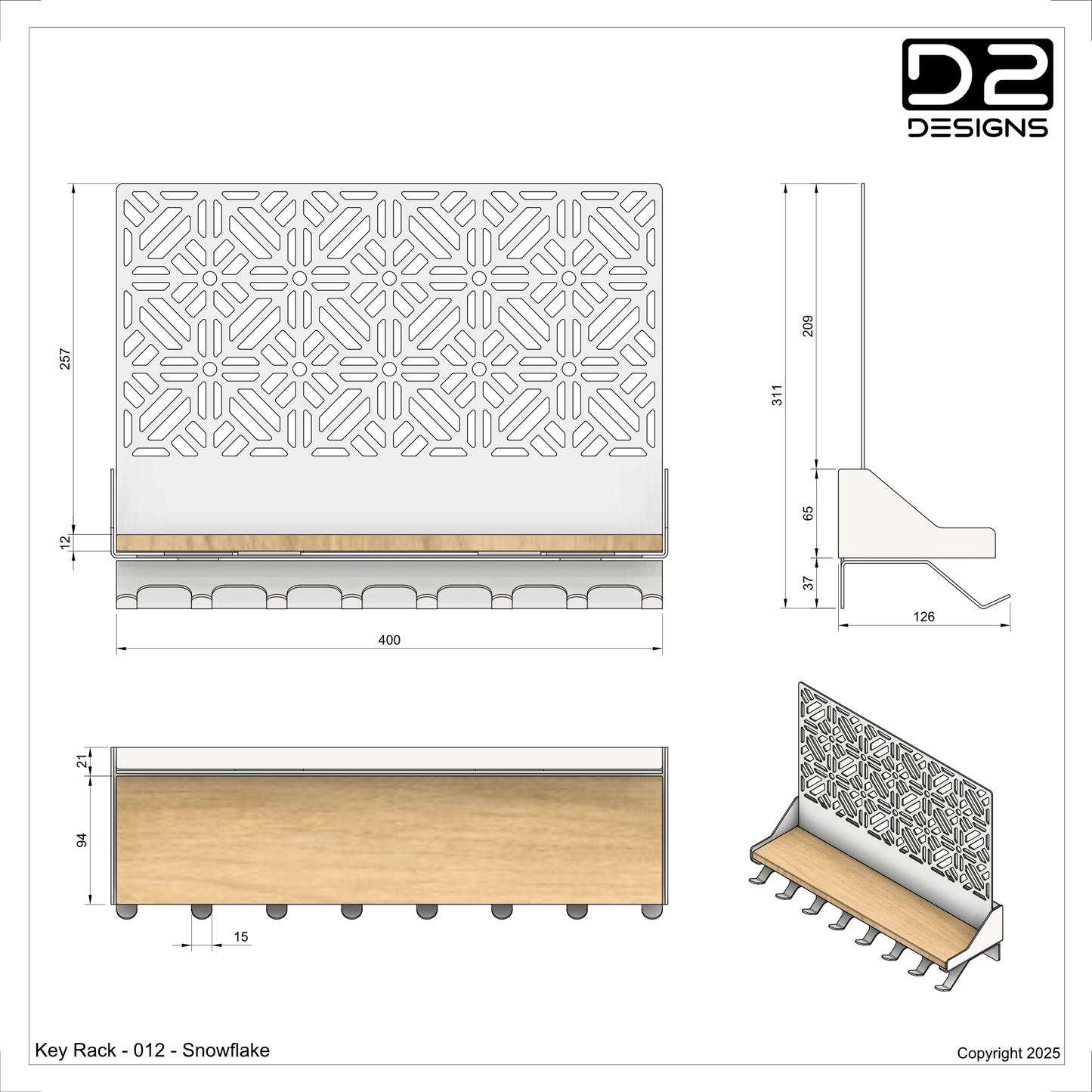 Key Rack - 012 - Snowflake