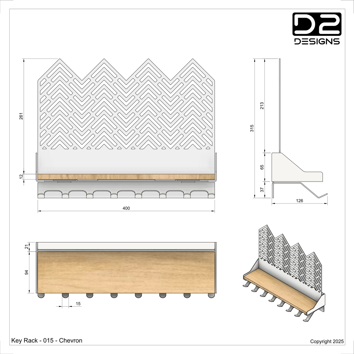 Key Rack - 015 - Chevron