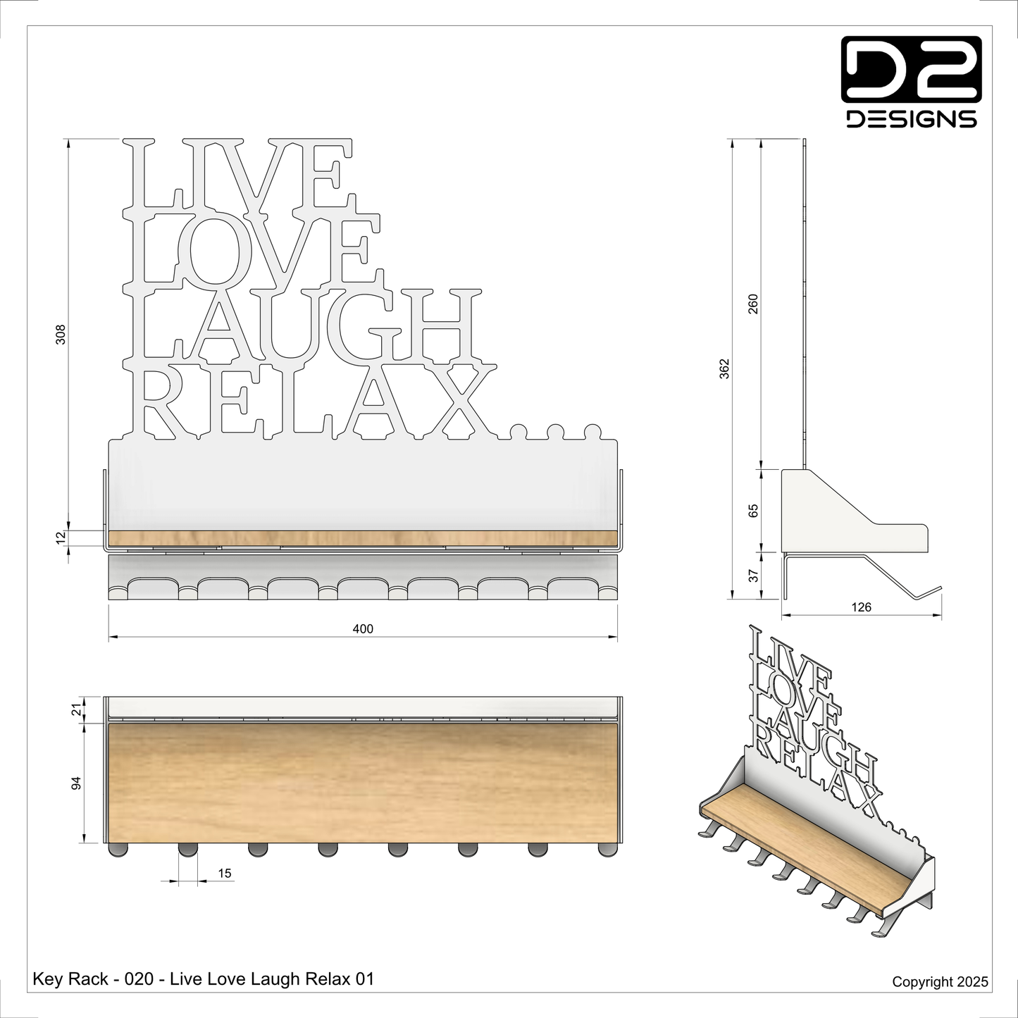 Key Rack - 020 - Live Love Laugh Relax 01