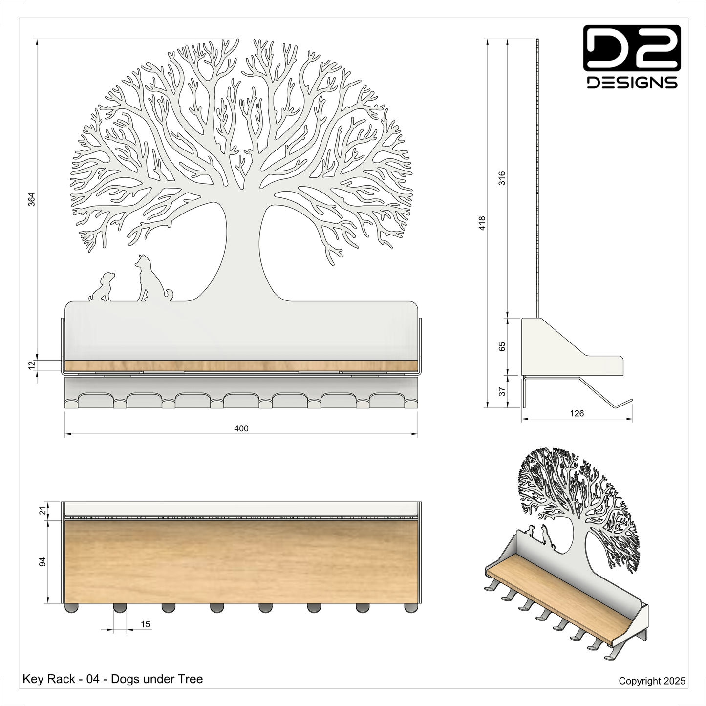Key Rack - 04 - Dogs under Tree