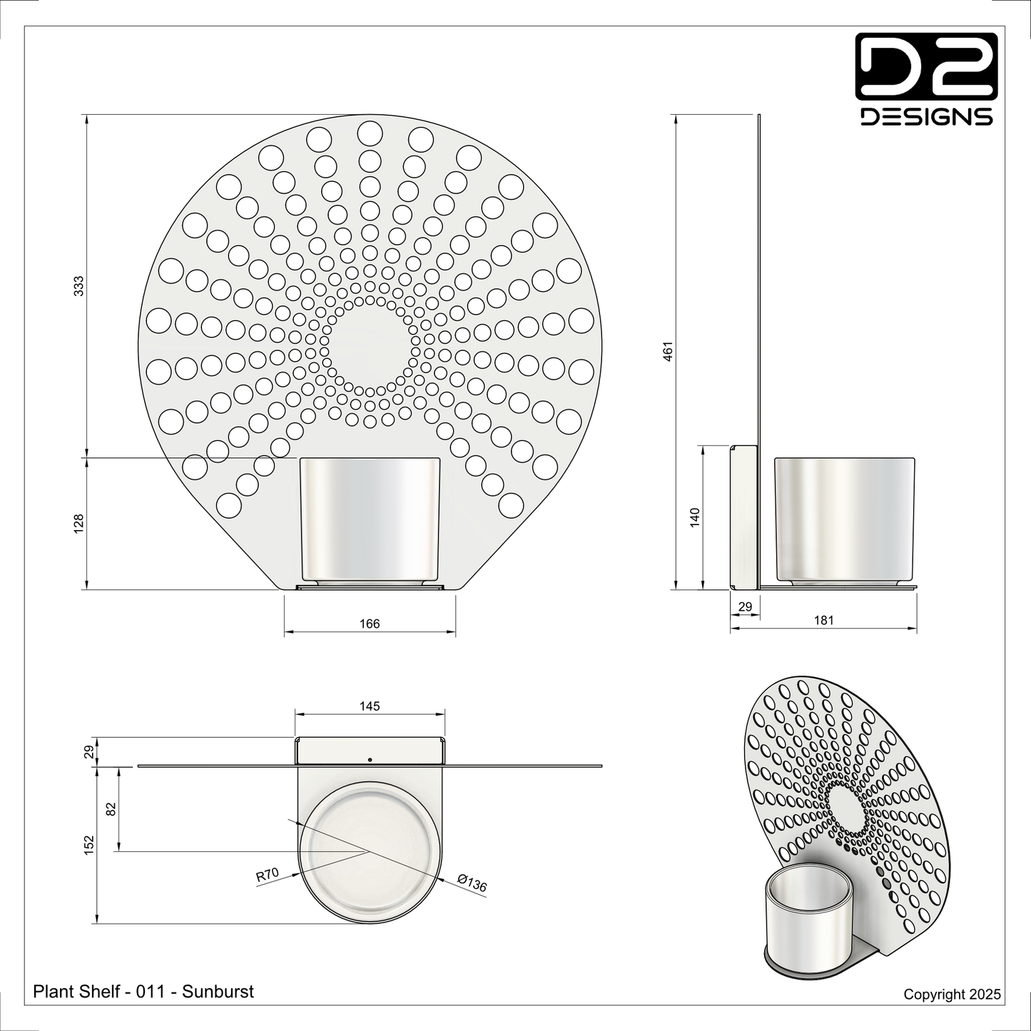 Plant shelf - 011 - Sunburst