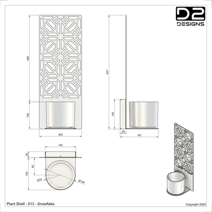 Plant shelf - 013 - Snowflake