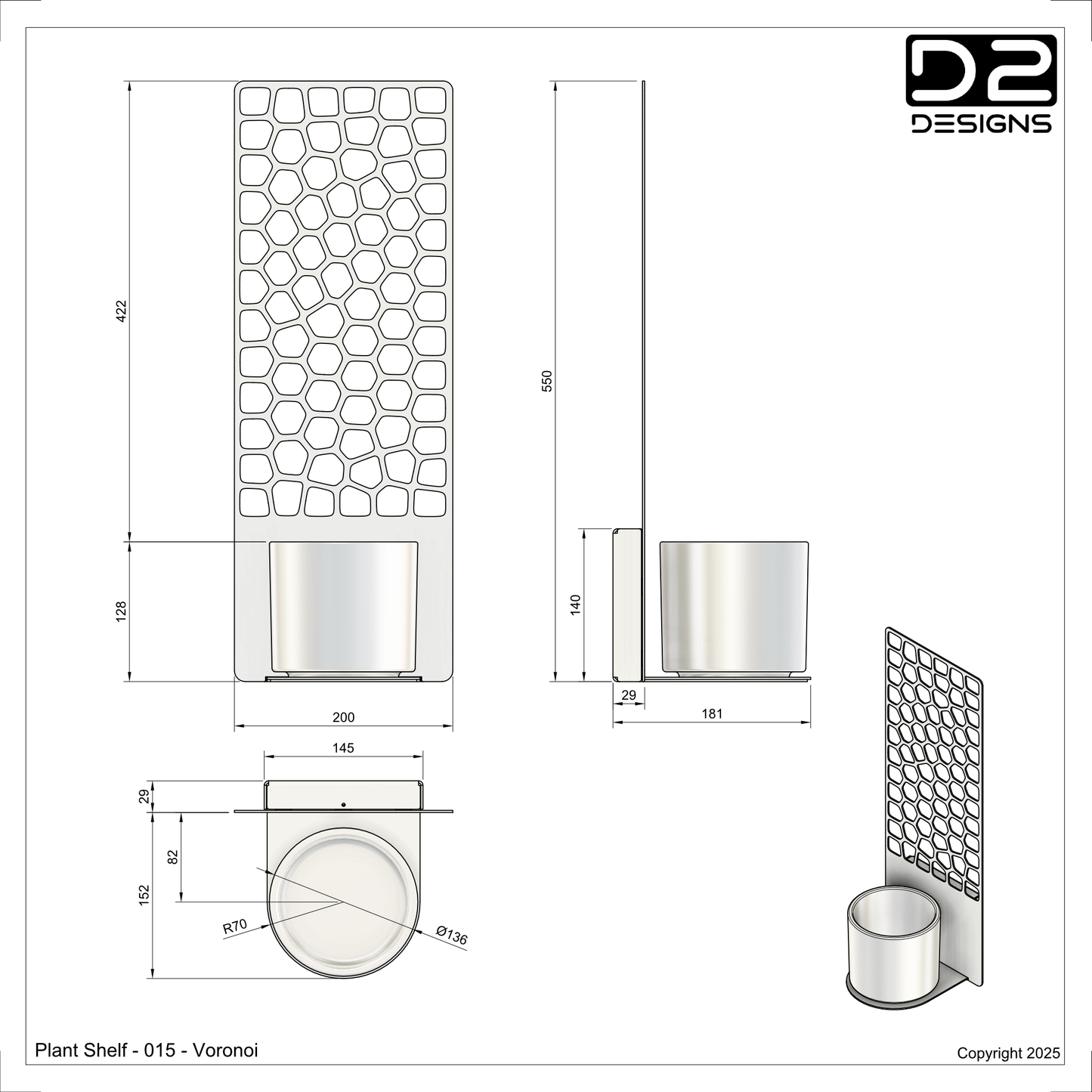Plant shelf - 015 - Voronoi