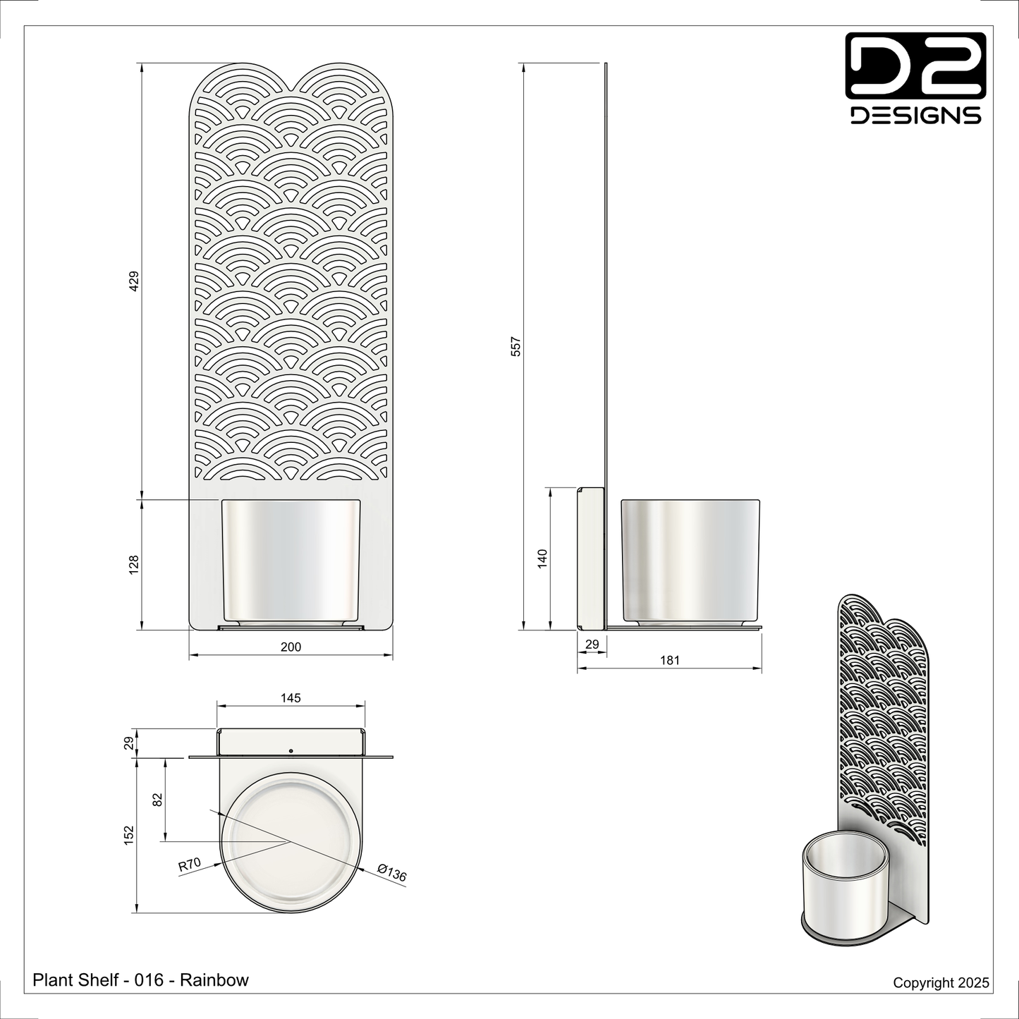 Plant shelf - 016 - Rainbow