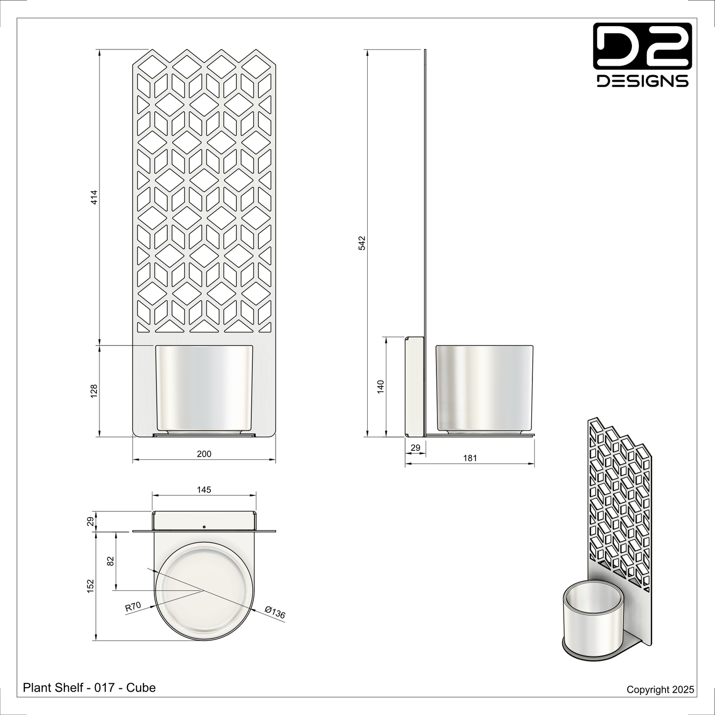 Plant shelf - 017 - Cube