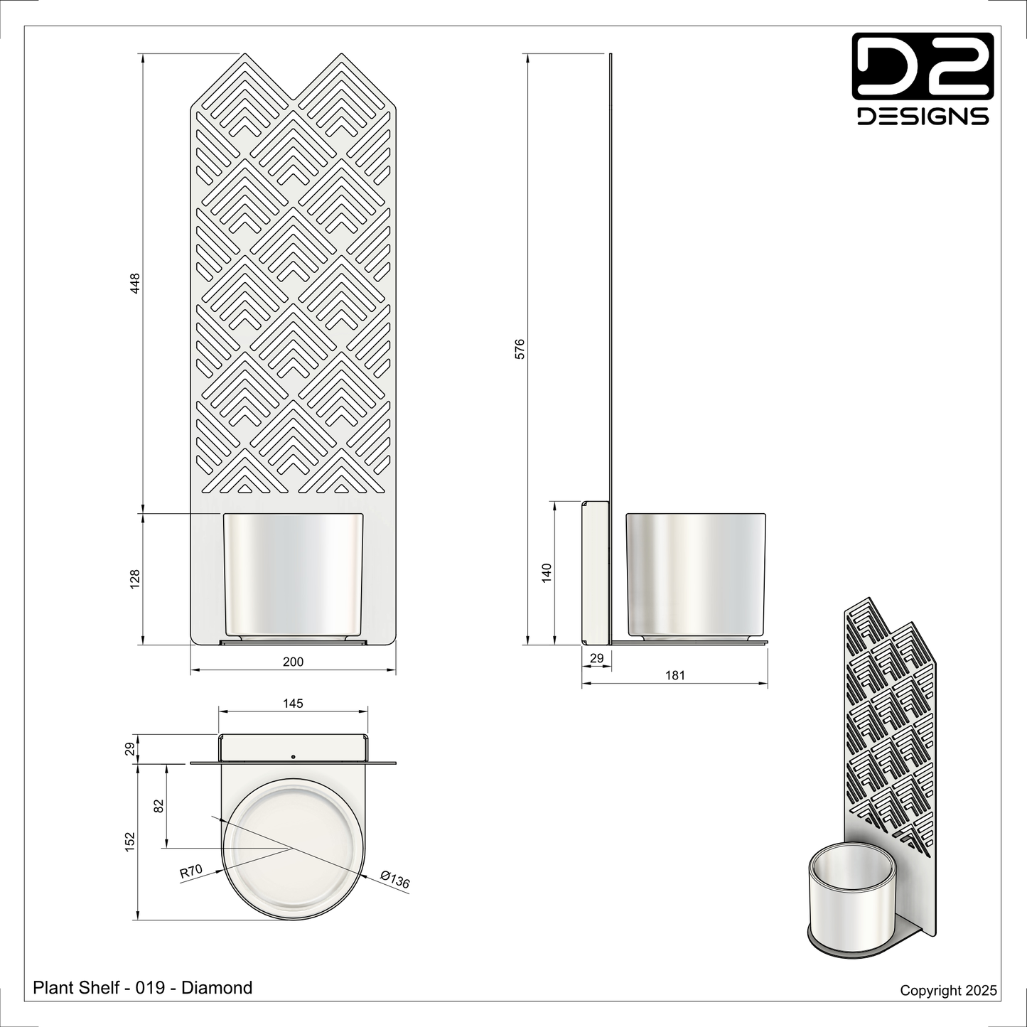 Plant shelf - 019 - Diamond