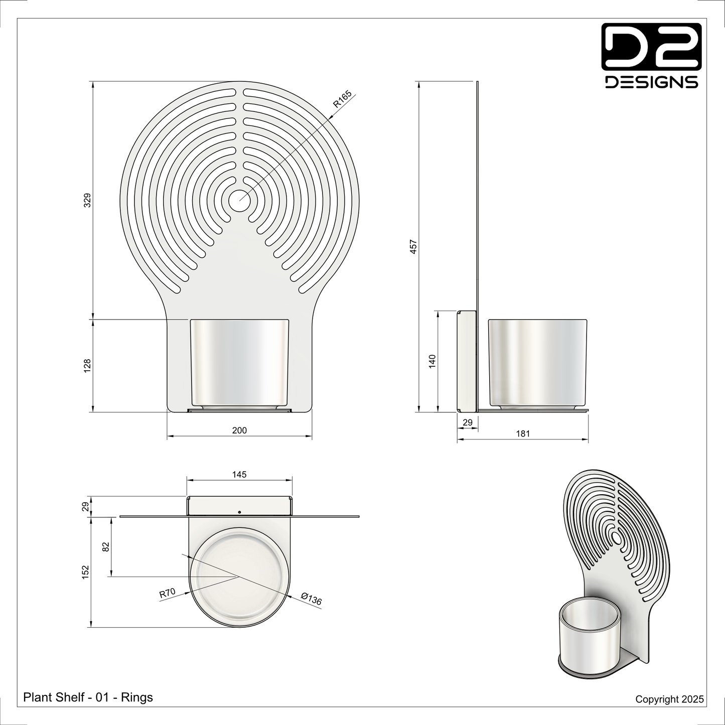 Plant shelf - 01 - Rings