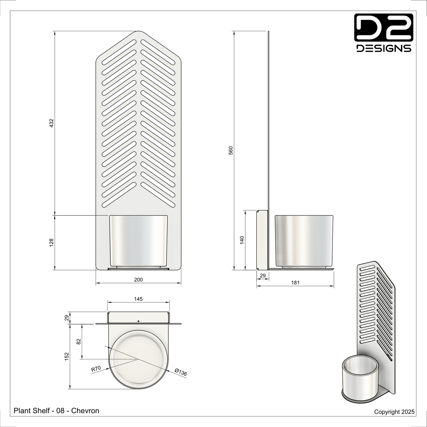 Plant shelf - 08 - Chevron