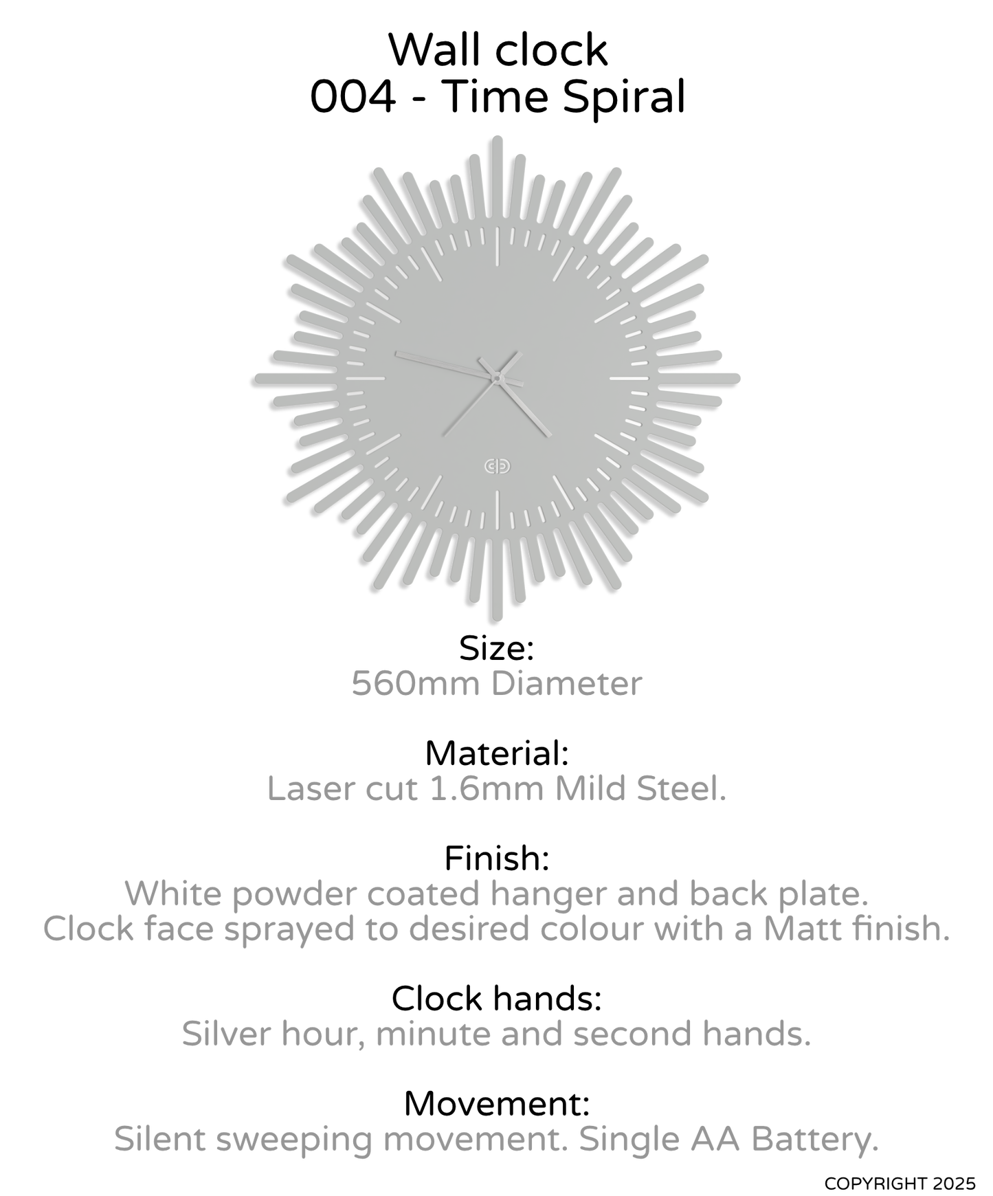 Wall clock - 004 - Time Spiral