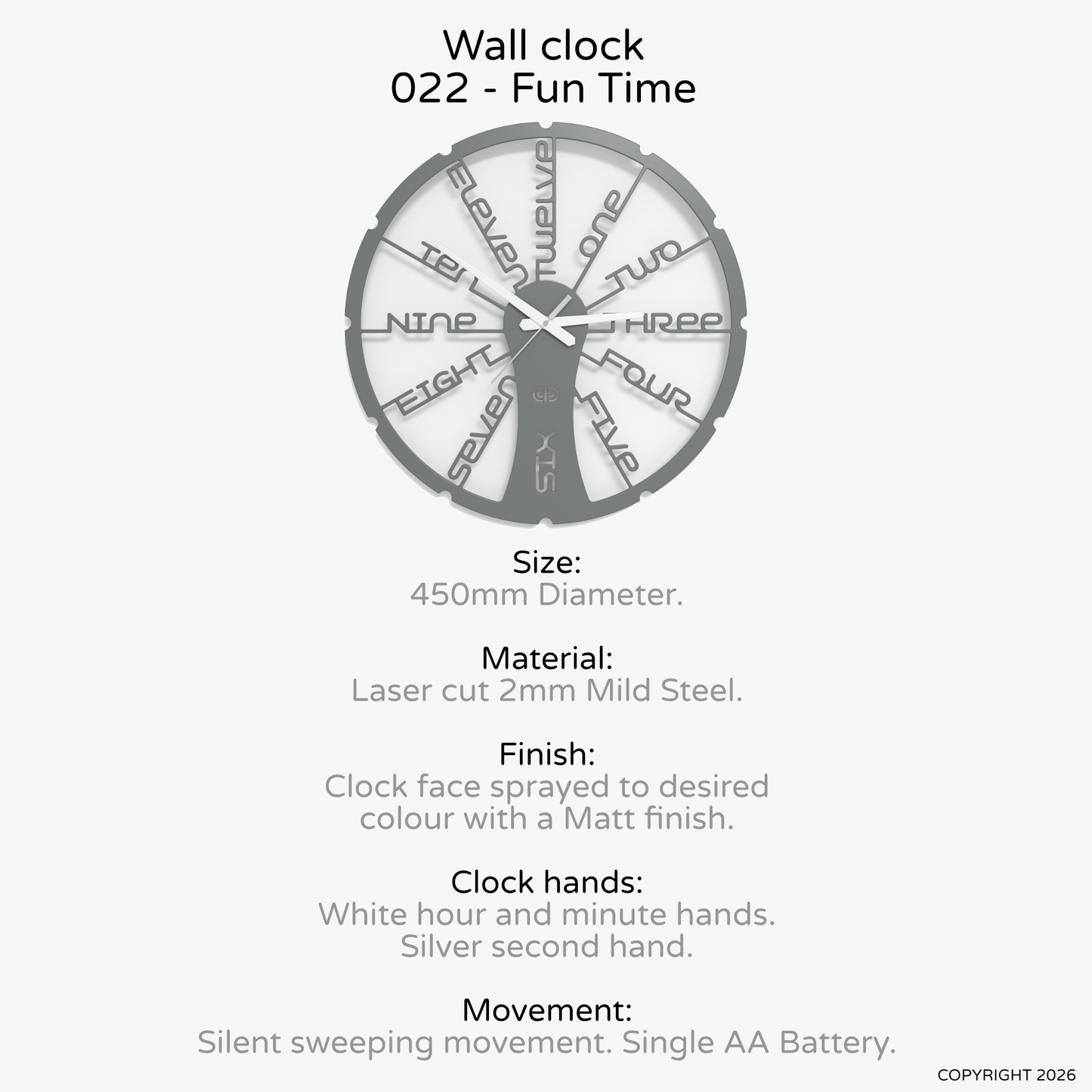 Wall clock - Floating - 002 - Fun Time White